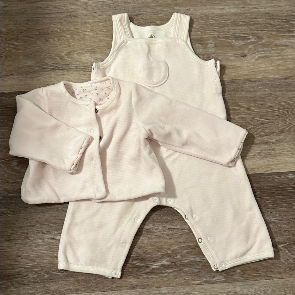 Petit Bateau Baby Outfit in Soft Pink Size 3M